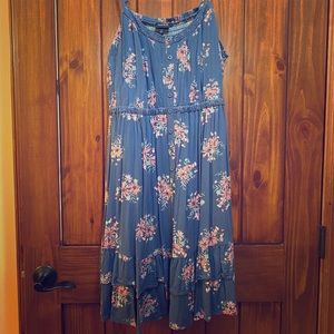 Torrid Adjustable Strap Blue Floral Dress